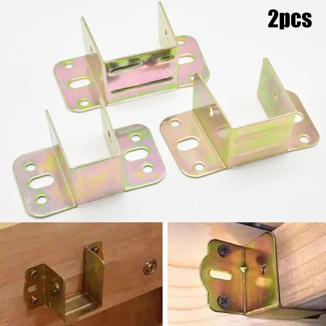 Furniture Hardware Supply - 2pcs U Shaped Metal Bed Bracket
