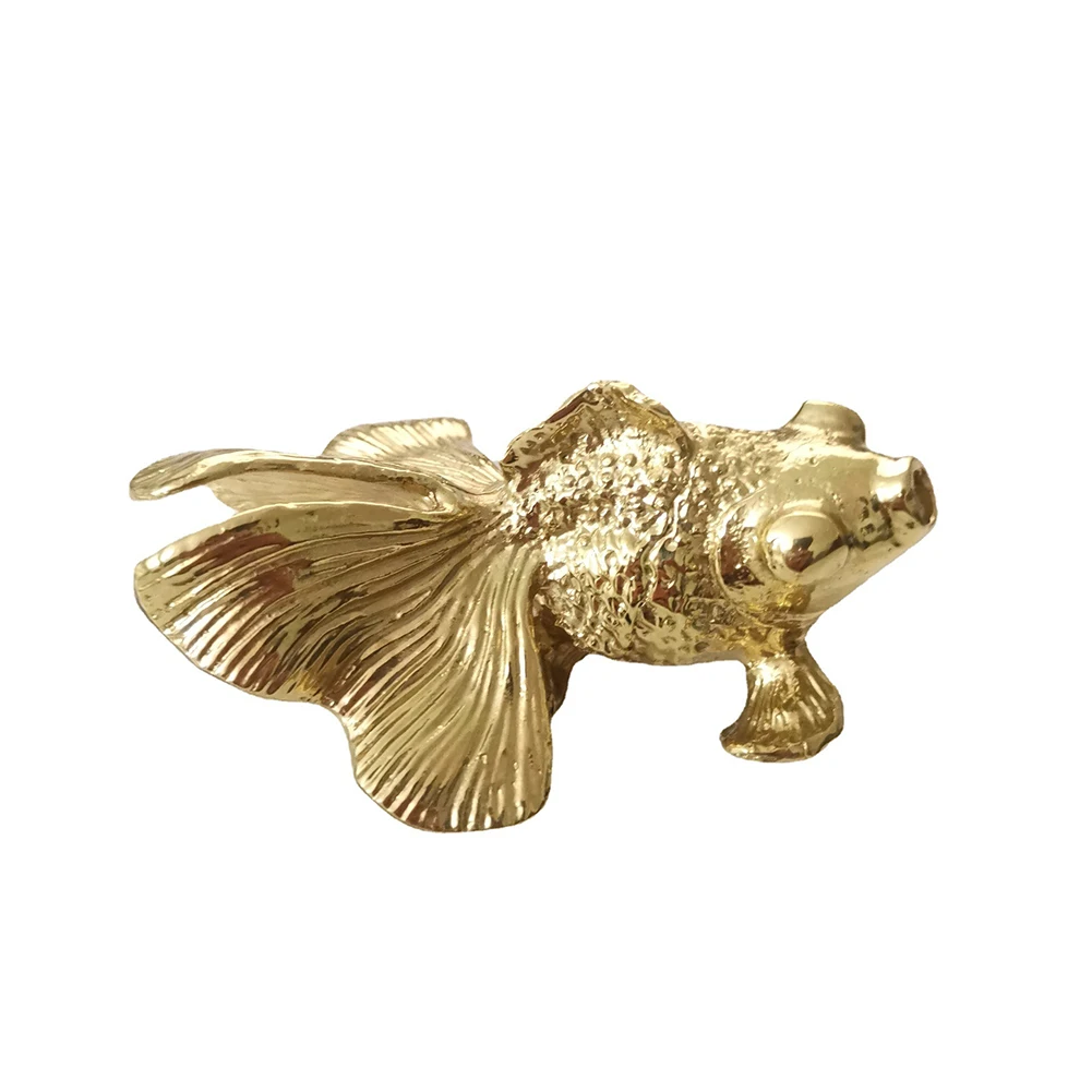 Unique Furniture Hardware Pulls - 1pc Goldfish Knob Solid Brass Goldfish