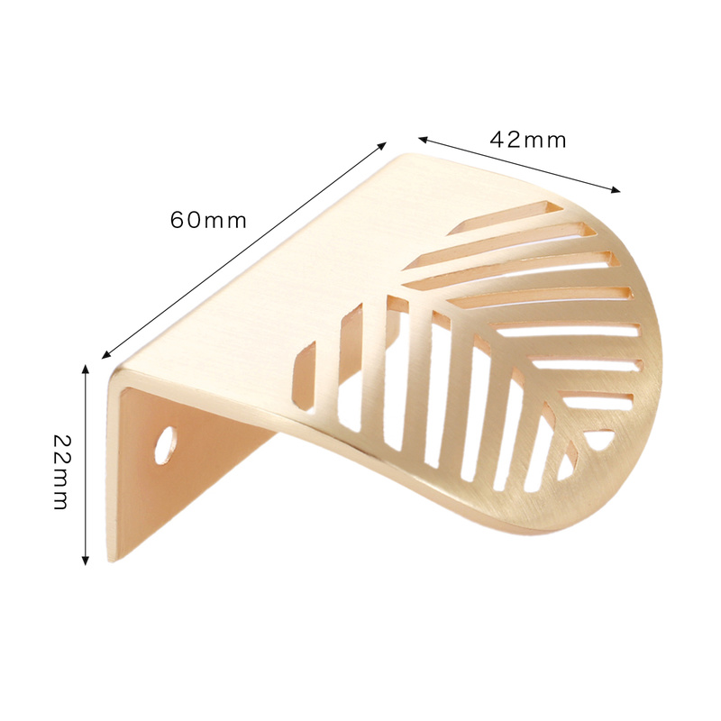 Leaf shaped Handle Gold Brushe - Furniture Hardware Gold 评论和价格