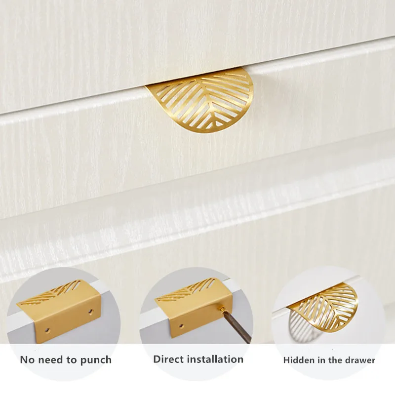 2026 New Leaf Shape Brass Draw - Furniture Hardware Wholesale 评论和价格