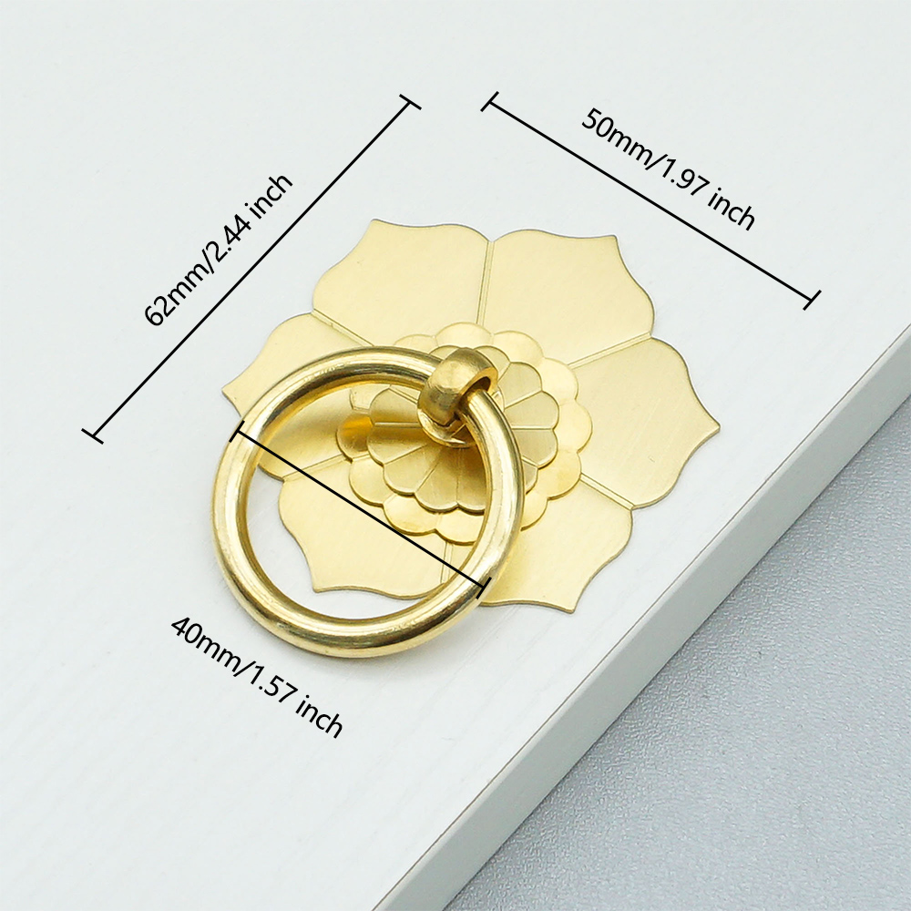 Floral Brass Cabinet Door Knob - Furniture Hardware Drop Pulls 评论和价格