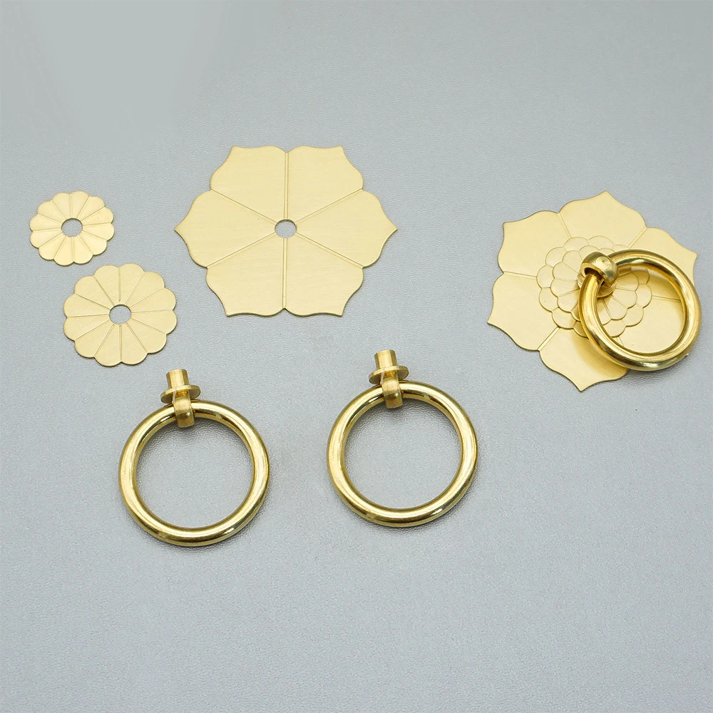 Floral Brass Cabinet Door Knob - Furniture Hardware Drop Pulls 评论和价格