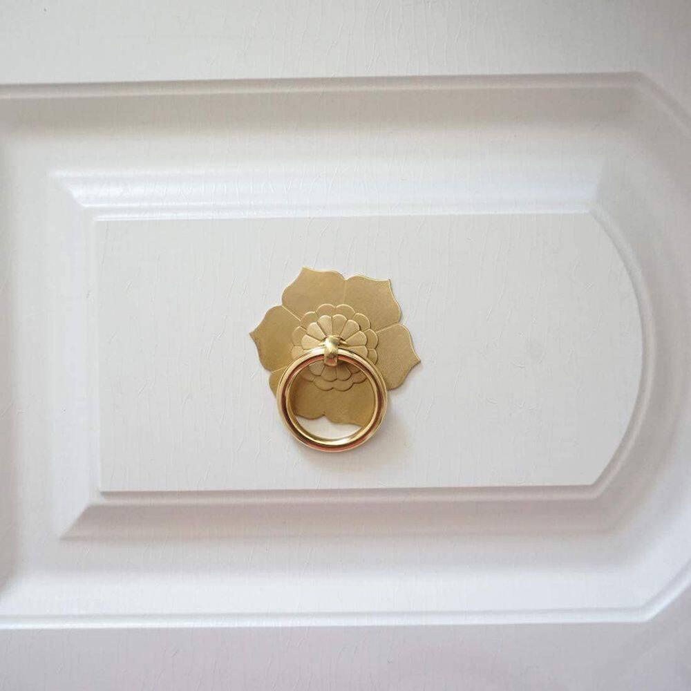Floral Brass Cabinet Door Knob - Furniture Hardware Drop Pulls 评论和价格