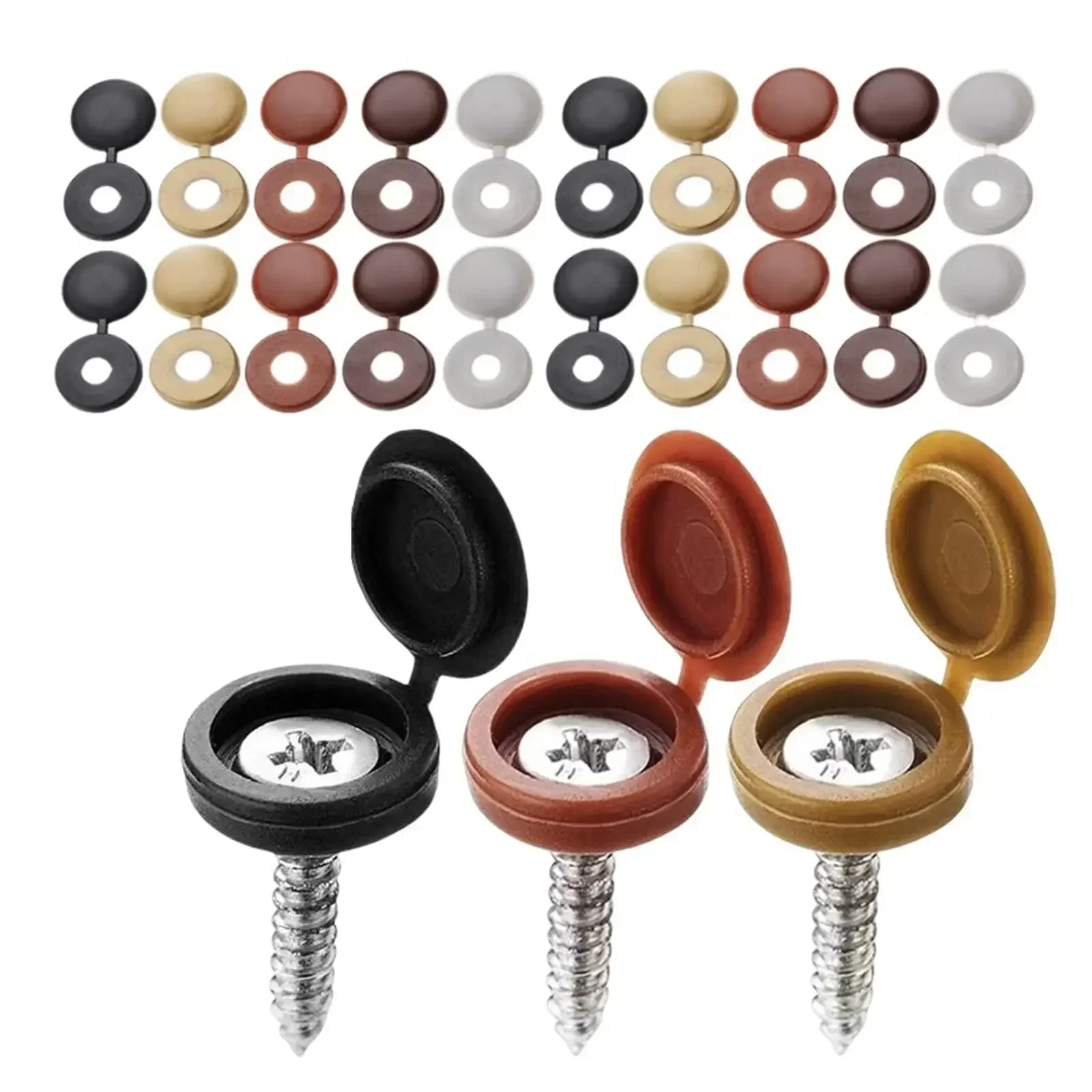 Hinged Plastic Screw Cap Cover - Furniture Hardware Nut 评论和价格
