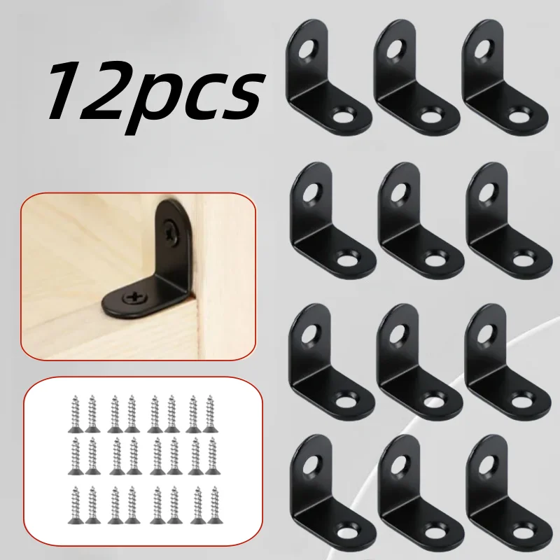 12pcs black metal right angle  - Used Furniture Hardware 评论和价格