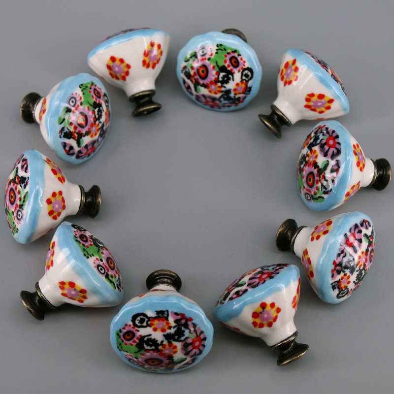 10PCS Colored Ceramic Knobs Un - Unique Furniture Hardware Pulls 评论和价格