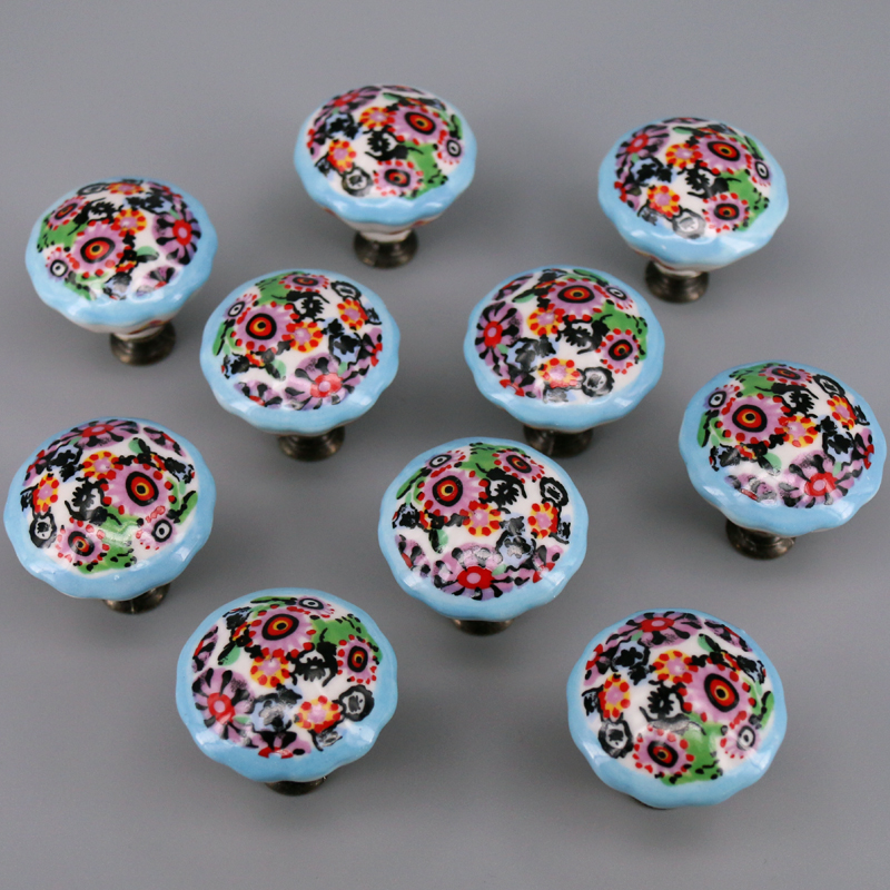 10PCS Colored Ceramic Knobs Un - Unique Furniture Hardware Pulls 评论和价格