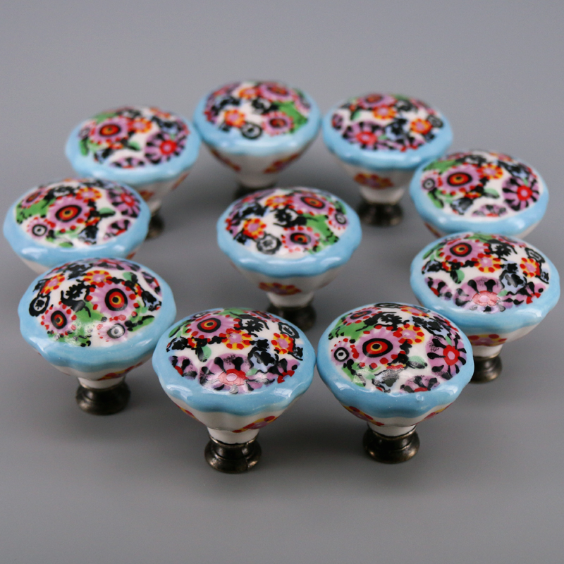10PCS Colored Ceramic Knobs Un - Unique Furniture Hardware Pulls 评论和价格