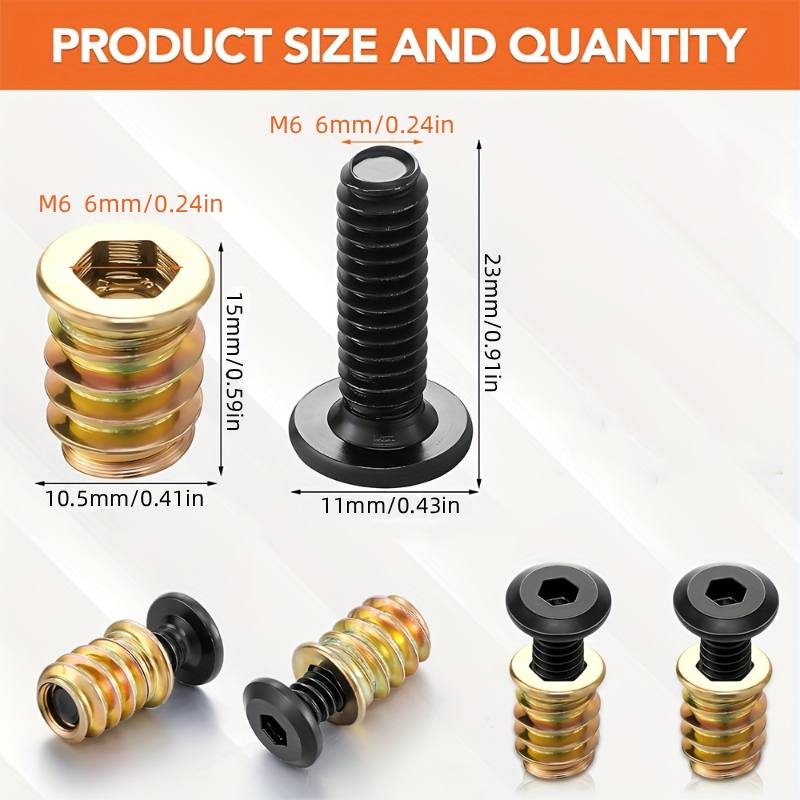 10PCS Threaded Inserts Nut Com - Furniture Hardware Nut 评论和价格