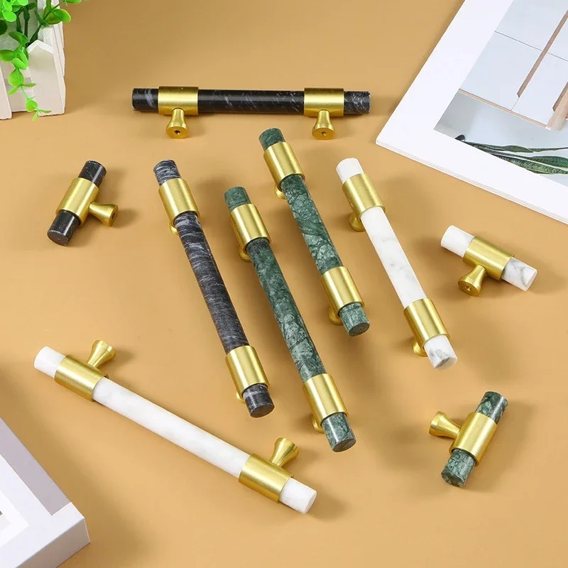 1Pcs Marble Brass Handle Nordi - Furniture And Hardware Supplies 评论和价格