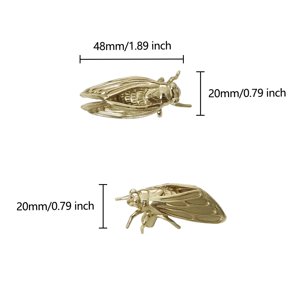 Brass Cicada Cabinet Door Knob - Unique Furniture Hardware Pulls 评论和价格