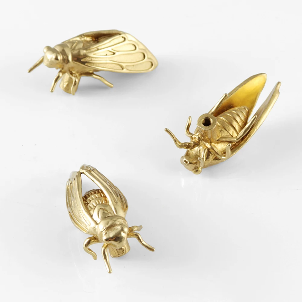 Brass Cicada Cabinet Door Knob - Unique Furniture Hardware Pulls 评论和价格