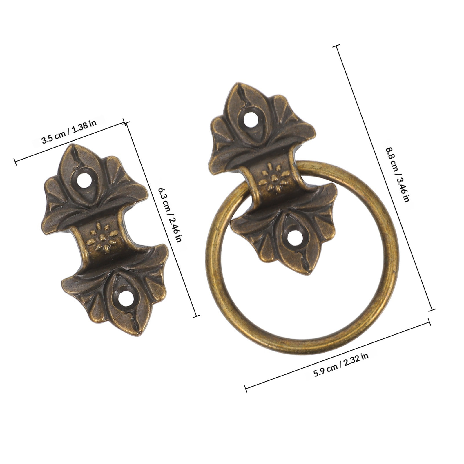 2Pcs Retro Drop Ring Cabinet P - Furniture Hardware Drop Pulls 评论和价格