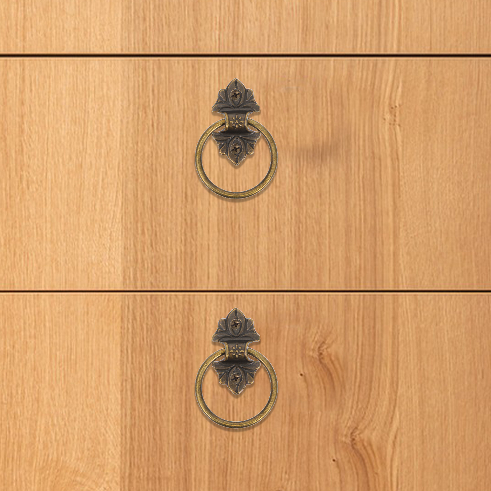 2Pcs Retro Drop Ring Cabinet P - Furniture Hardware Drop Pulls 评论和价格