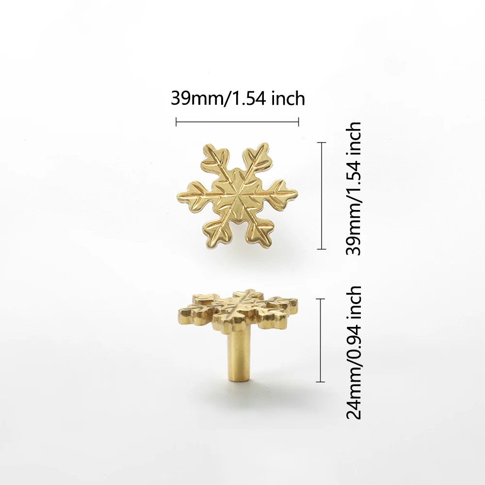 Snowflake Brass Cabinet Door K - Unique Furniture Hardware Pulls 评论和价格