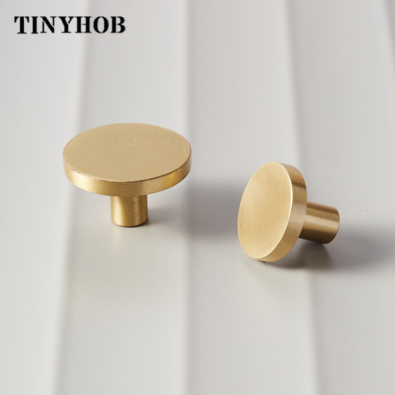 Round Brass Dresser Knobs Draw - Furniture Hardware Gold 评论和价格