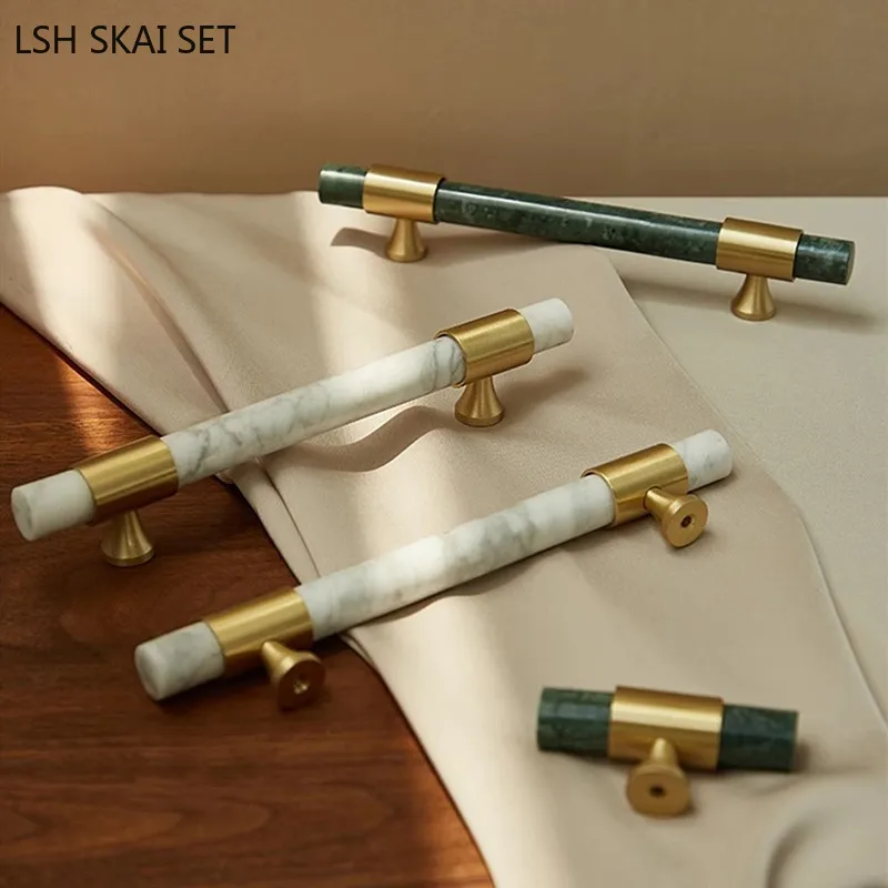 1Pc Marble Brass Handle Nordic - Furniture And Hardware Supplies 评论和价格