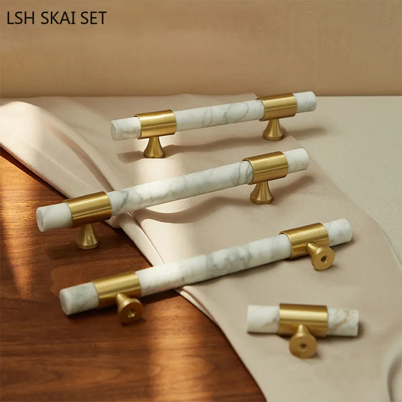 1Pc Marble Brass Handle Nordic - Furniture And Hardware Supplies 评论和价格