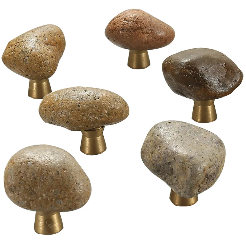 1 Pc Unique Natural Stone + Zi - Unique Furniture Hardware Pulls 评论和价格