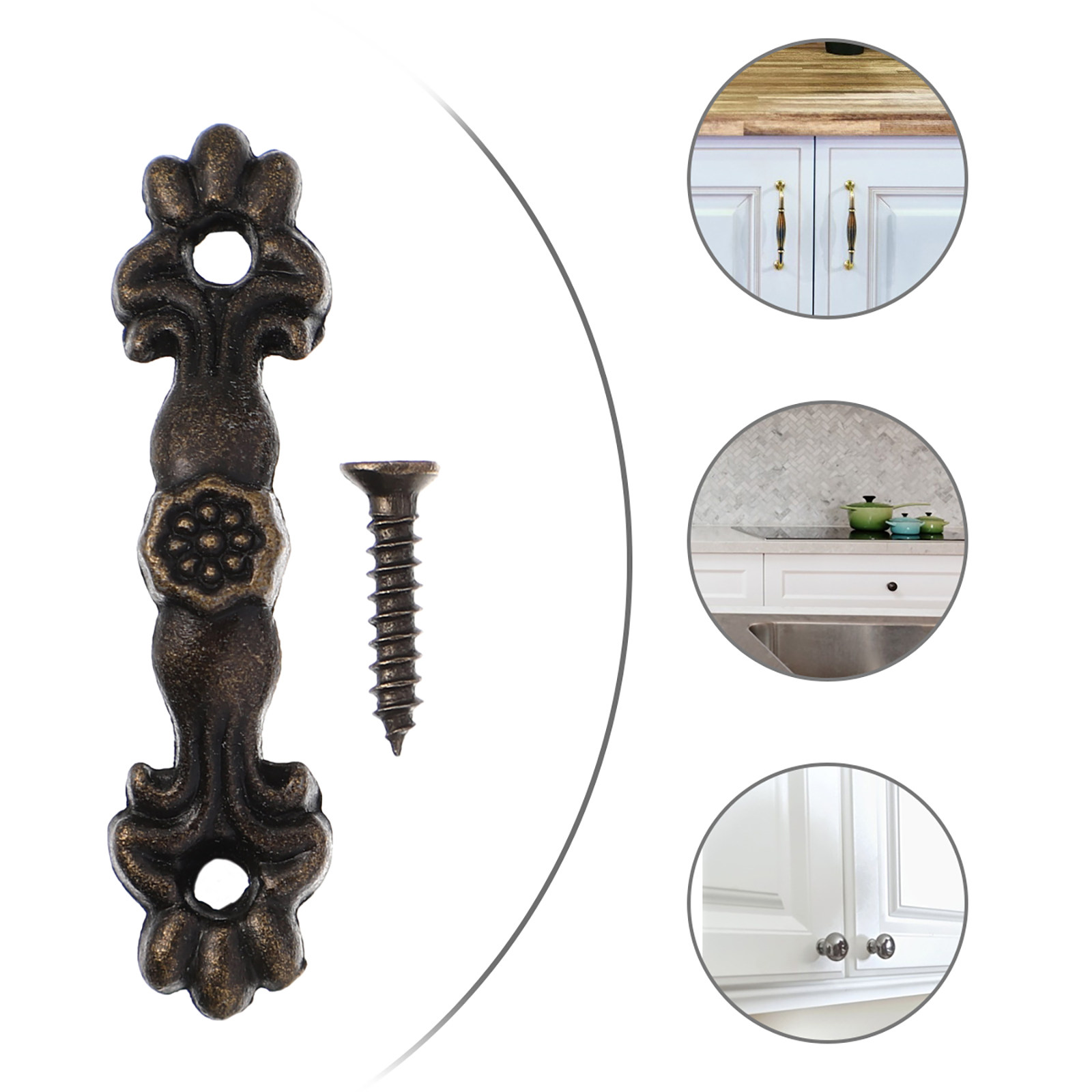 24Pcs Zinc Alloy Cabinet Handl - Vintage Furniture Hardware Replacement 评论和价格
